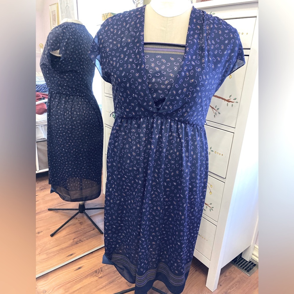 Vintage 70s semi-sheer dark purple dress